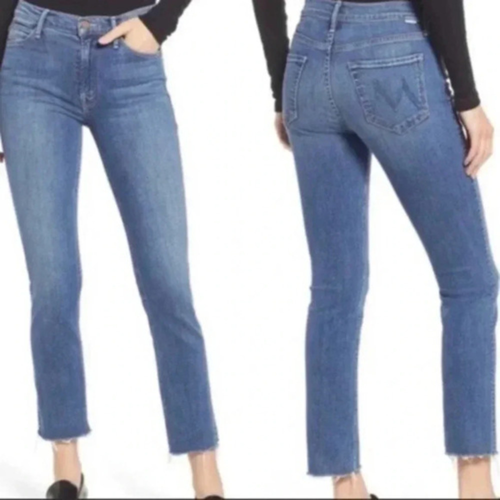 MOTHER the mid rise dazzler ankle fray jeans this time next year size 26 B2330